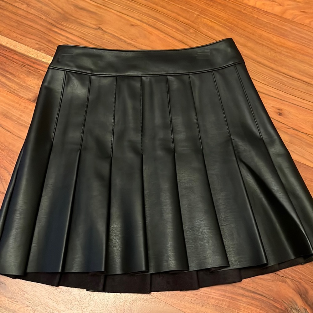 Black Vegan Leather Mini Skirt
